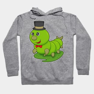 Caterpillar as Gentleman with Cylinder Hoodie